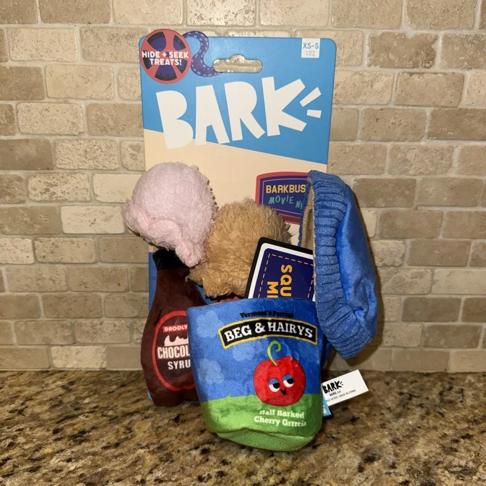 Bark Hide & Seek Treats Beg & Hairys Ice Cream Toys Squeaks For XS/S Dogs